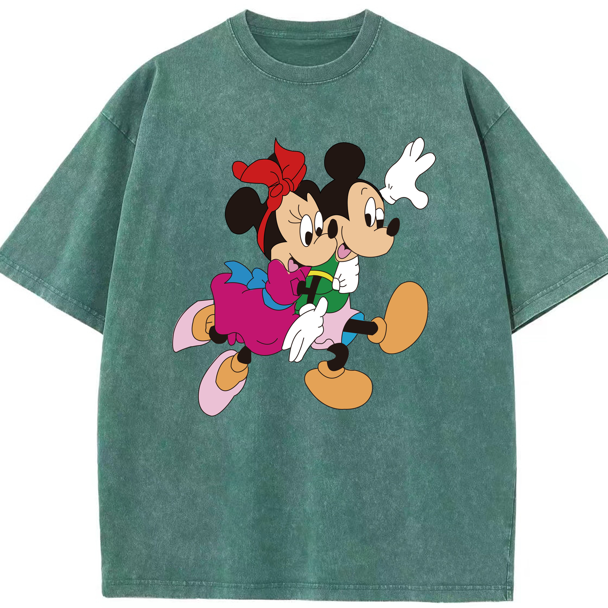 （画像用） ミッキーマウス Mickey Mouse 綿100% ヴィンテージ風 半袖Tシャツ（フロントプリント）
